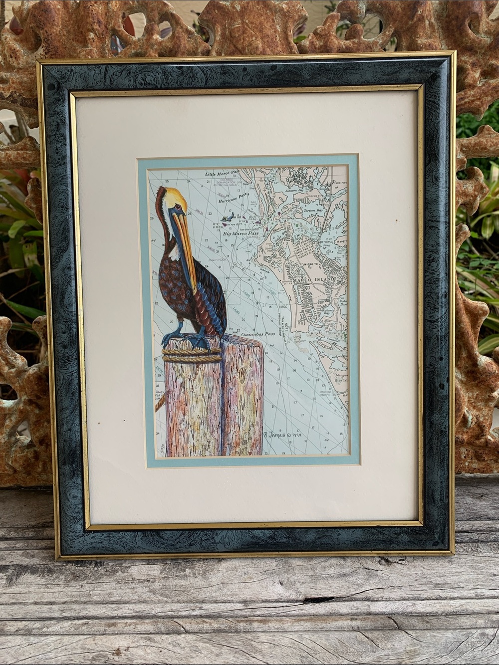 Nautical Chart Art by Ruth James of Marco Island, FL Coastal Area Map Keepsake